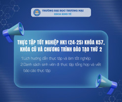 DANH SÁCH LÀM BÁO CÁO THỰC TẬP TỔNG HỢP HỌC KÌ I NĂM 2024-2025 & LỊCH HƯỚNG DẪN BÁO CÁO THỰC TẬP TỔNG HỢP SINH VIÊN ĐẠI HỌC CHÍNH QUY KHOÁ 57, KHÓA CŨ VÀ CHƯƠNG TRÌNH 2