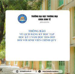 THÔNG BÁO VỀ LỊCH ĐĂNG KÝ HỌC TẬP HỌC KỲ 2 NĂM HỌC 2024-2025 ĐỐI VỚI SINH VIÊN CHÍNH QUY